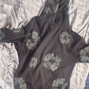 Black denim tear hoodie